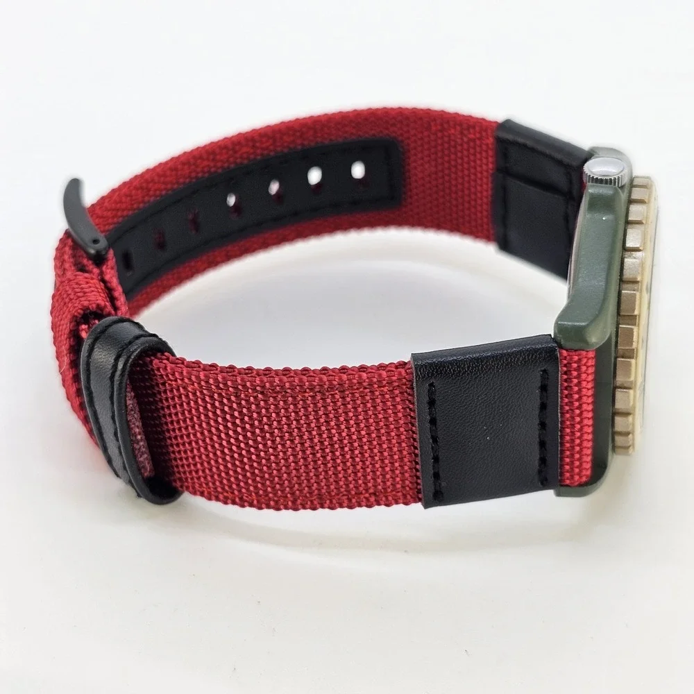 VTG Timex Field Men's Watch 38MM Cream Dial New Red Canvas Bands New Battery